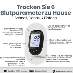 FORA 6 Connect | Blutzucker-, Hämatokrit- und Hämoglobin-Messgerät (Multi-Parameter) - mg/dl|TESTER Online