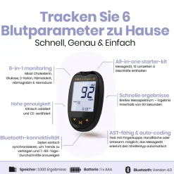 FORA 6 Connect Multi-Parameter mg/dl - Cholesterin-, Ketone-, Harnsäure-Messgerät - The|TESTER Clearance