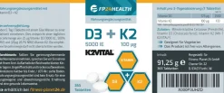 FP24 Health Vitamin D3+K2 Tabletten 5000IE + 100µg Vitamin K2 Mk-7> Clearance