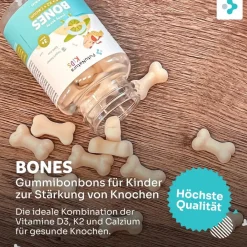 Bones Gummies für Kinder - D3 + K2 + Kalzium für Knochen & Zähne|FutuNatura Clearance