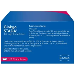 Ginkgo Biloba STADA® 120 mg bei Gedächtnis- und Konzentrationsstörungen - Jetzt 15% mit dem Code stada15 sparen*><noscript><img width=