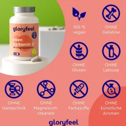 ® Eisen + Vitamin C Kapseln|gloryfeel Hot