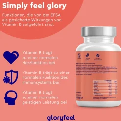 ® Vitamin B Komplex - 200 Kapseln - 500µg B12 + höchst bioaktiv|gloryfeel