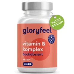 ® Vitamin B Komplex - 200 Kapseln - 500µg B12 -  hochdosiert - 8 B-Vitamine>gloryfeel Clearance
