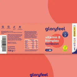 ® Vitamin B Komplex - 200 Kapseln - 500µg B12 -  hochdosiert - 8 B-Vitamine>gloryfeel Clearance