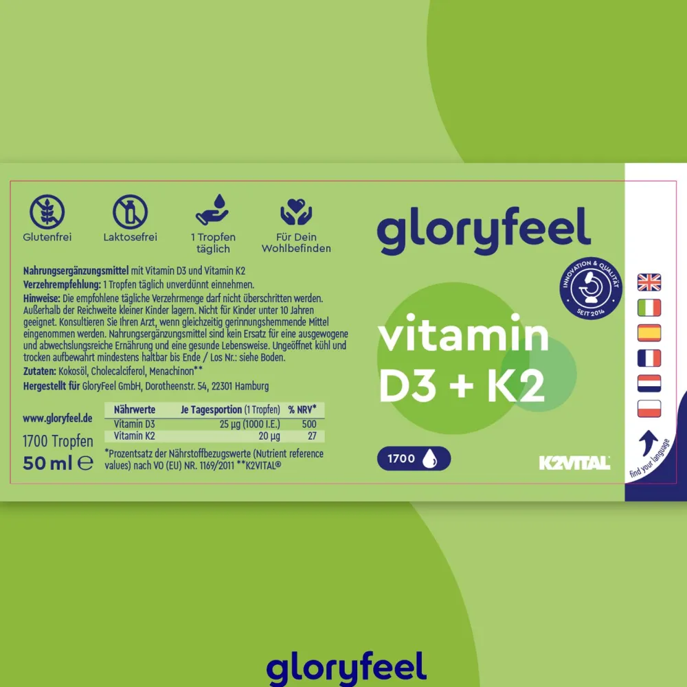® Vitamin D3 K2 (K2VITAL® von Kappa) Tropfen>gloryfeel New