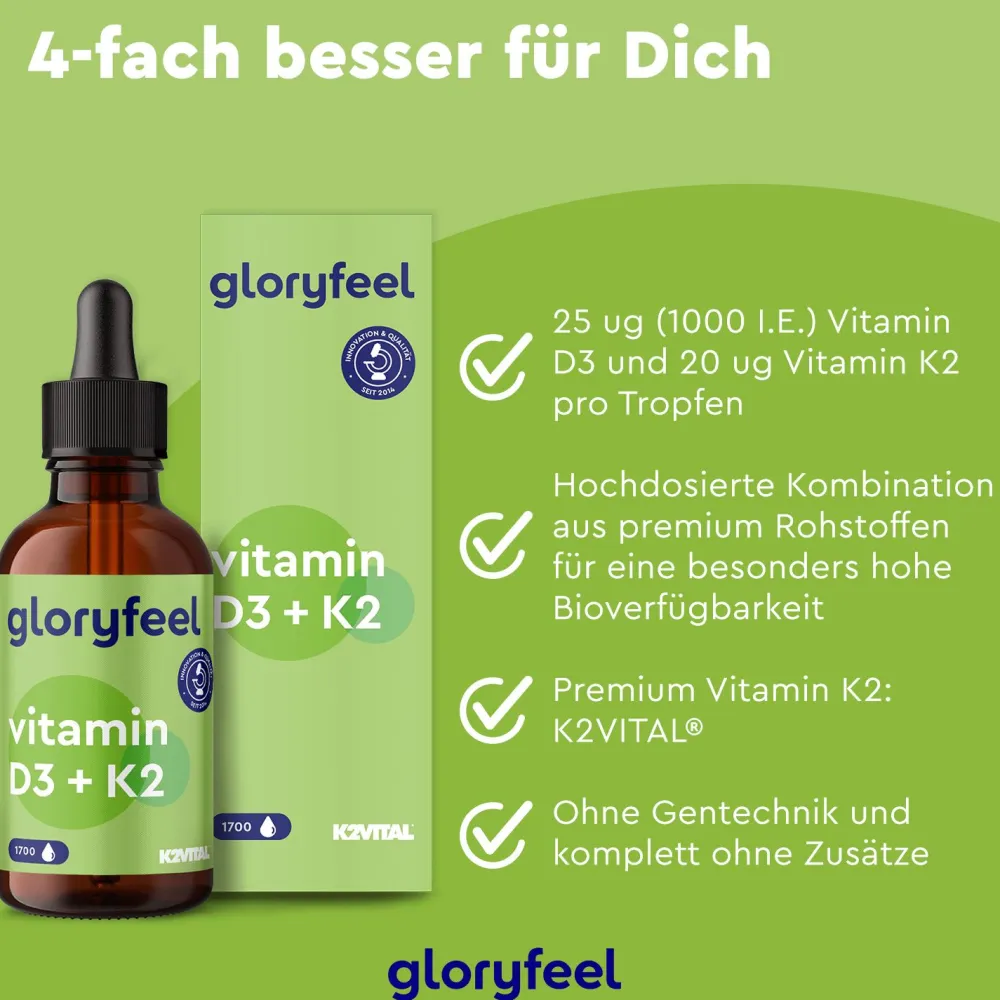 ® Vitamin D3 K2 (K2VITAL® von Kappa) Tropfen>gloryfeel New