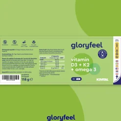 ® Vitamin D3 K2 Omega 3 - 5000 IE + K2VITAL® + 1000mg Fischöl Triglyceride Form (DHA + EPA)>gloryfeel Hot