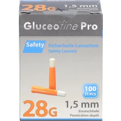 Gluceofine® Pro Safety Sicherheits-Lanzetten 28 G, 1,5 mm><noscript><img width=