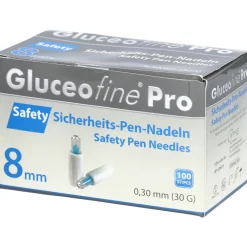 Gluceofine® Pro Safety Sicherheits-Pen-Nadeln 30 G, 0,30 x 8 mm> Online