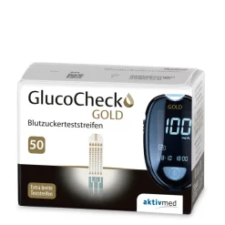 GOLD Blutzuckermessgerät (mmol/L) + 60 Teststreifen><noscript><img width=