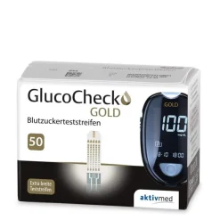 GOLD Blutzuckermessgerät (mmol/L) + 60 Teststreifen><noscript><img width=
