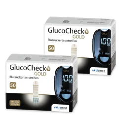 GOLD Blutzuckerteststreifen, 100 Stück|GlucoCheck New