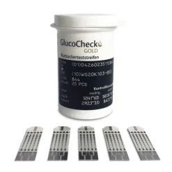 GOLD Blutzuckerteststreifen, 100 Stück|GlucoCheck New