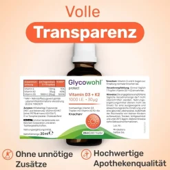 GLYCOWOHL Vitamin D3 1000 I.E. + K2 30 µg für die Knochen><noscript><img width=