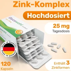 GLYCOWOHL® Zink-Komplex 25 mg hochdosierte Kapseln vegan| New