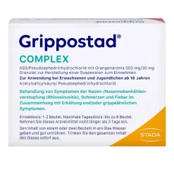 ® Complex ASS/Pseudoephedrin bei Schnupfen und erkältungsbedeingten Schmerzen und Fieber|Grippostad New