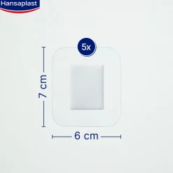 Aqua Protect XL Wundpflaster | Großes steriles Pflaster | 100 % wasserdichter Verband | Für große Wunden & postoperative Wunden | Blockiert 99 % der Bakterien | 6 x 7 cm | 5 Pflaster - Jetzt 20% mit dem Code hp20 sparen|Hansaplast New