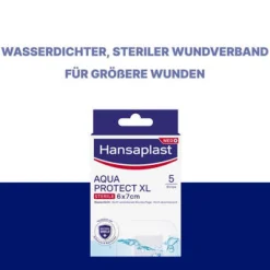 Aqua Protect 4XL Wundpflaster | Großes steriles Pflaster | 100 % wasserdichter Verband | Für große Wunden & postoperative Wunden | Blockiert 99 % der Bakterien | 10 x 20 cm | 5 Pflaster - Jetzt 20% mit dem Code hp20 sparen|Hansaplast