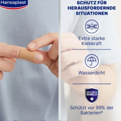 Extra Robust Pflaster | Wasserdichte Pflaster | Extra starke Textilpflaster | 16 Stk. - Jetzt 20% mit dem Code hp20 sparen>Hansaplast Discount