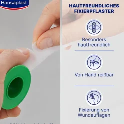 Fixierpflaster Sensitive | Hautfreundlich | Von Hand reißbar | Zur Fixierung von Wundauflagen | 5 m x 1,25 cm - Jetzt 20% mit dem Code hp20 sparen|Hansaplast Outlet