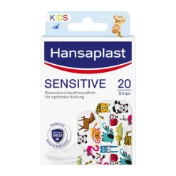 Kinderpflaster Sensitive | Sanfter Wundschutz | Heftpflaster mit Tiermotiven | 20 Stk. - Jetzt 20% mit dem Code hp20 sparen>Hansaplast Discount