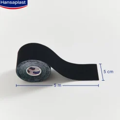 Kinesiologie Tape Schwarz | Unterstützt die Muskel- und Gelenkfunktion | Aktive Erholung | Fördert die Durchblutung | 5 cm x 5 m - Jetzt 20% mit dem Code hp20 sparen><noscript><img width=