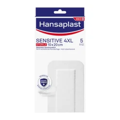 Sensitive 4XL Wundpflaster | Steril | Besonders hautfreundlich | Für größere & postoperative Wunden | Blockiert 99 % der Bakterien | 10 x 20 cm | 5 Stück - Jetzt 20% mit dem Code hp20 sparen>Hansaplast Discount