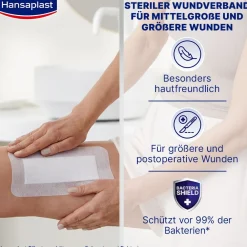 Sensitive 4XL Wundpflaster | Steril | Besonders hautfreundlich | Für größere & postoperative Wunden | Blockiert 99 % der Bakterien | 10 x 20 cm | 5 Stück - Jetzt 20% mit dem Code hp20 sparen>Hansaplast Discount
