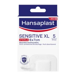 Sensitive XL Wundverband | Selbstklebender Verband | Hautfreundliche Wundauflage | 5 Stk. - Jetzt 20% mit dem Code hp20 sparen>Hansaplast New