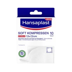 Soft Kompresse 7.5x7.5cm10 Stück - Jetzt 20% mit dem Code hp20 sparen>Hansaplast Clearance