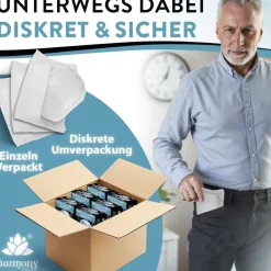 Harmony Care® Inkontinenzeinlagen für Männer - diskrete Einlagen bei Blasenschwäche für Herren| Discount