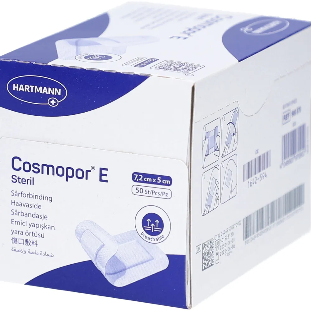 Hartmann ® E Wundpflaster steril 50 Stück 7,2 x 5 cm>Cosmopor