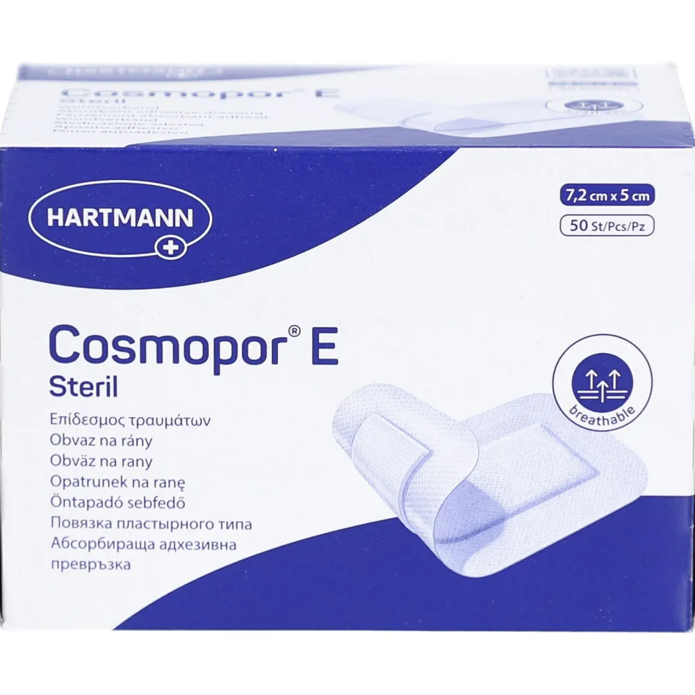 Hartmann ® E Wundpflaster steril 50 Stück 7,2 x 5 cm>Cosmopor