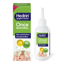 HEDRIN® Once Natural, Läusemittel mit natürlichen Inhaltsstoffen zur schonenden Behandlung von Kopfläusen| Hot