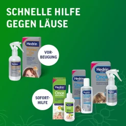 HEDRIN® Once Natural, Läusemittel mit natürlichen Inhaltsstoffen zur schonenden Behandlung von Kopfläusen| Hot