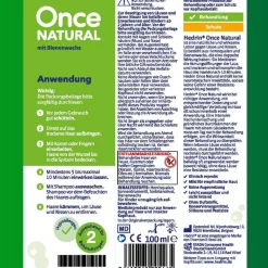 HEDRIN® Once Natural, Läusemittel mit natürlichen Inhaltsstoffen zur schonenden Behandlung von Kopfläusen| Hot