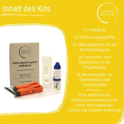 Helicobacter Test – H. pylori Antikörper Schnelltest für Zuhause, Selbsttest – Patris Health®><noscript><img width=