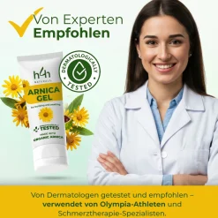 H4H Naturals® Arnika Salbe & Pferdesalbe Gel Linderung bei Knie, Gelenk, Nacken & Muskel><noscript><img width=