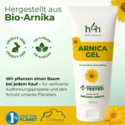 H4H Naturals® Arnika Salbe & Pferdesalbe Gel Linderung bei Knie, Gelenk, Nacken & Muskel><noscript><img width=