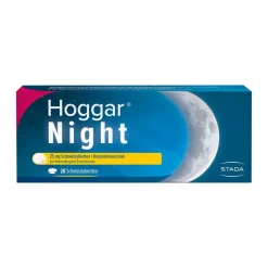 Hoggar® Night 25 mg Schmelztabletten zur praktischen Einnahme ohne Wasser bei akuten Ein- und Durchschlafstörungen|Hoggar Night Outlet