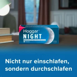 Hoggar® Night Tabletten: Nicht nur einschlafen, sondern durchschlafen. 25 mg Doxylaminsuccinat Schlaftabletten für die Kurzzeitbehandlung von akuten Schlafstörungen|Hoggar Night Discount