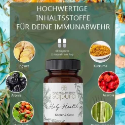 Holy Health Magnesium & Vitamin Komplex mit  MSM + L-Lysin * | 60 Kapseln|sapura