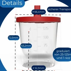 Horn Medical 10 Urinproben-Becher mit Schnappdeckel| Outlet