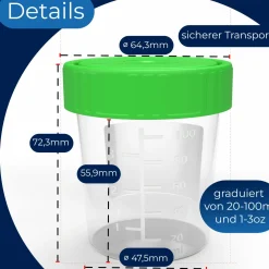 Horn Medical 10 Urinprobenbecher 125ml mit Schraubverschluss| Discount