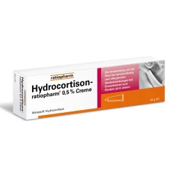 Hydrocortison-® 0,5 % Creme - bei allergischen und entzündlichen Hautirritationen, Juckreiz, sonnenbeanspruchter Haut und Insektenstichen|ratiopharm