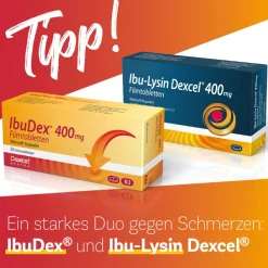 IbuDex® 400 mg, bei Kopfschmerzen, Zahnschmerzen und Fieber><noscript><img width=