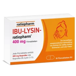 IBU-LYSIN-® 400 mg Filmtabletten: Lindern Kopfschmerzen schnell durch die Kombination aus Ibuprofen und dem Wirkbeschleuniger Lysin|ratiopharm Online