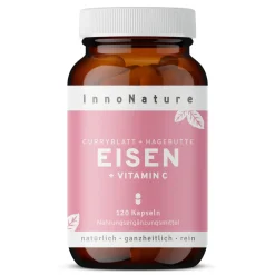 Eisen + Vitamin C Kapseln | aus Curryblatt-Extrakt und Hagebutte-Extrakt|InnoNature New