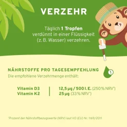 Vitamin D3+K2 Kids Tropfen, Orange | mit Vitamin D und Vitamin K | vegan|InnoNature